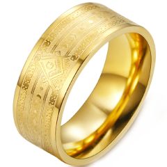 **COI Gold Tone Titanium Masonic Freemason Ring-9498