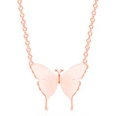 **COI Titanium Rose/Gold Tone/Silver Butterfly Necklace(Length: 19.7 inches)-9539