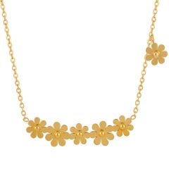 **COI Gold Tone Titanium Floral Necklace(Length: 17.7 inches)-9691