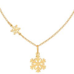 **COI Gold Tone Titanium Snowflake Necklace(Length: 17.7 inches)-9692