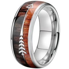 **COI Tungsten Carbide Wood & Arrows Dome Court Ring-9732