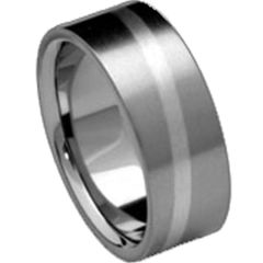 COI Titanium Pipe Cut Flat Ring - JT030(Size:US9/11.5)