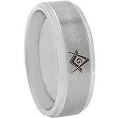 **COI Tungsten Carbide Masonic Step Edges Ring - TG3645