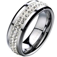 COI Tungsten Carbide Ring With CZ - TG1073A(#US6/8.5/10/13)