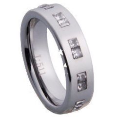 COI Tungsten Carbide Ring With Cubic Zirconia-TG1153(Size:US11)