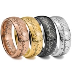 COI Tungsten Gold Tone Script Inscription Movie Ring Engraved-TG1428(Size:US5.5)