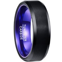 COI Tungsten Carbide Black Purple Beveled Edges Ring - TG152