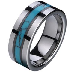 COI Tungsten Carbide Ring With Turquoise - TG194A(Size:#US6)