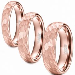 COI Rose Tungsten Carbide Hammered Ring - TG2158AA