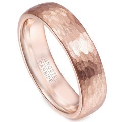COI Rose Tungsten Carbide Hammered Ring - TG2158AA