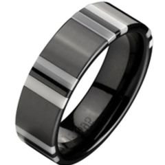 COI Tungsten Carbide Ring With Cermic - TG2337(Size US7.5/10)