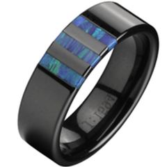 COI Tungsten Carbide Ring With Abalone Shell-TG2338(#US6)