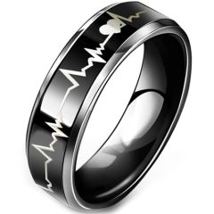 COI Tungsten Carbide HeartBeat Ring - TG2386(Size US7)