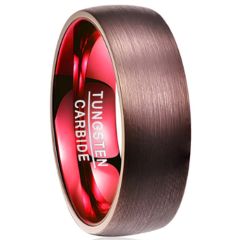 COI Tungsten Carbide Espresso Red Dome Court Ring - TG2918BB