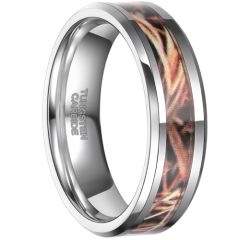 **COI Tungsten Carbide Beveled Edges Ring With Camo-TG3563