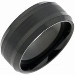 COI Black Tungsten Carbide Ring - TG3861(Size US15.5)
