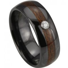 COI Tungsten Carbide Ring With Wood - TG3984(Size US8.5)