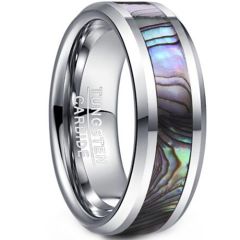 COI Tungsten Carbide Ring With Abalone Shell - TG4070