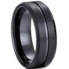 COI Black Tungsten Carbide Ring - TG4164(Size US8.5)