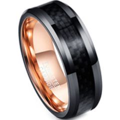COI Tungsten Carbide Black Rose Ring With Carbon Fiber-TG4221AA