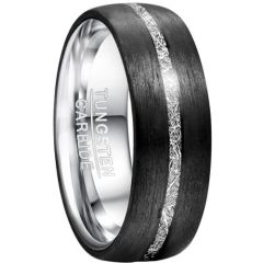 COI Tungsten Carbide Meteorite Dome Court Ring-TG5034