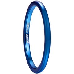COI Blue Tungsten Carbide 2mm Dome Court Ring-TG5036