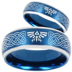COI Titanium Blue Silver Legend of Zelda Celtic Ring-1879