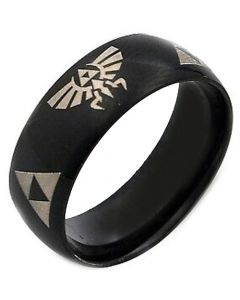 COI Black Tungsten Carbide Legend of Zelda Dome Ring-2376