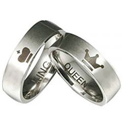 *COI Tungsten Carbide King Queen Crown Ring - TG2571AA