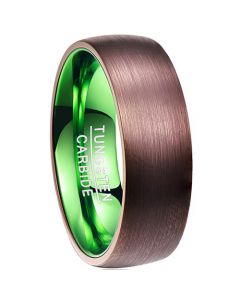 COI Tungsten Carbide Espresso Green Dome Court Ring - TG2941BB