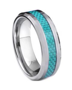 COI Tungsten Carbide Beveled Edges Ring With Carbon Fiber-TG2945