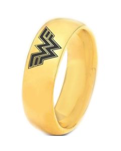 **COI Gold Tone Tungsten Carbide Wonder Woman Ring-TG3346