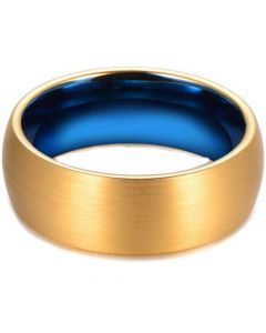 *COI Titanium Blue Gold Tone Dome Court Ring - JT3613