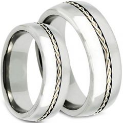 COI Tungsten Carbide Cable Dome Court Ring - TG3798