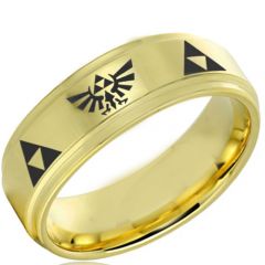 COI Gold Tone Tungsten Carbide Legend of Zelda Ring-4050