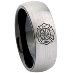 **COI Tungsten Carbide Firefighter Dome Court Ring - TG4167CC