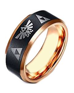 COI Tungsten Carbide Black Rose Legend of Zelda Ring - TG4253