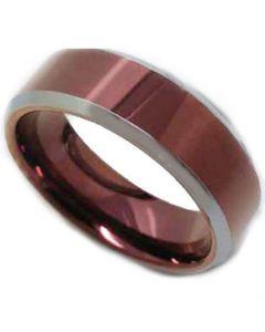 COI Tungsten Carbide Purple Red Beveled Edges Ring-5183