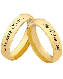 COI Gold Tone Tungsten Carbide Forever By Your Side Dome Court Ring-5447