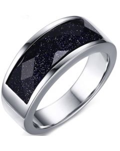 COI Titanium Ring With Black Agate-5638