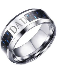 COI Titanium Daddy Beveled Edges Ring With Carbon Fiber-5692