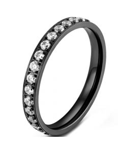 COI Titanium Black/Gold Tone/Rose/Silver Ring With Cubic Zirconia-5864