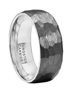 **COI Tungsten Carbide Hammered Dome Court Ring-6998