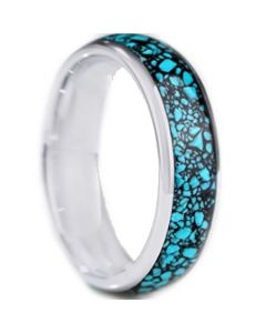 **COI Titanium Crushed Opal Dome Court Ring-7093