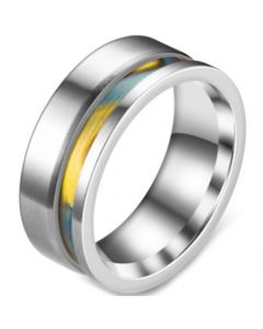 **COI Titanium Ring With Abalone Shell-7130AA