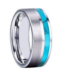 **COI Titanium Turquoise Pipe Cut Flat Ring-7213