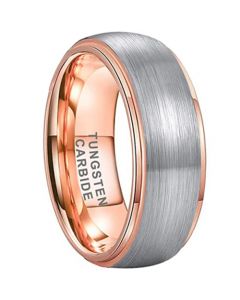 **COI Tungsten Carbide Rose Silver Step Edges Ring-7310AA
