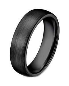 **COI Black Tungsten Carbide Brushed 2mm-5mm Dome Court Ring-7463AA