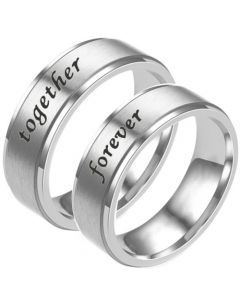 **COI Tungsten Carbide Together Forever Step Edges Ring-7474