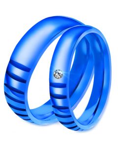 **COI Blue Titanium Couple Wedding Band Ring-7591